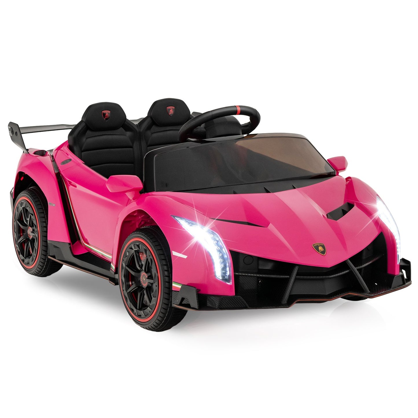 4WD Kids Ride On Sports Car Lamborghini with Taillights-Black