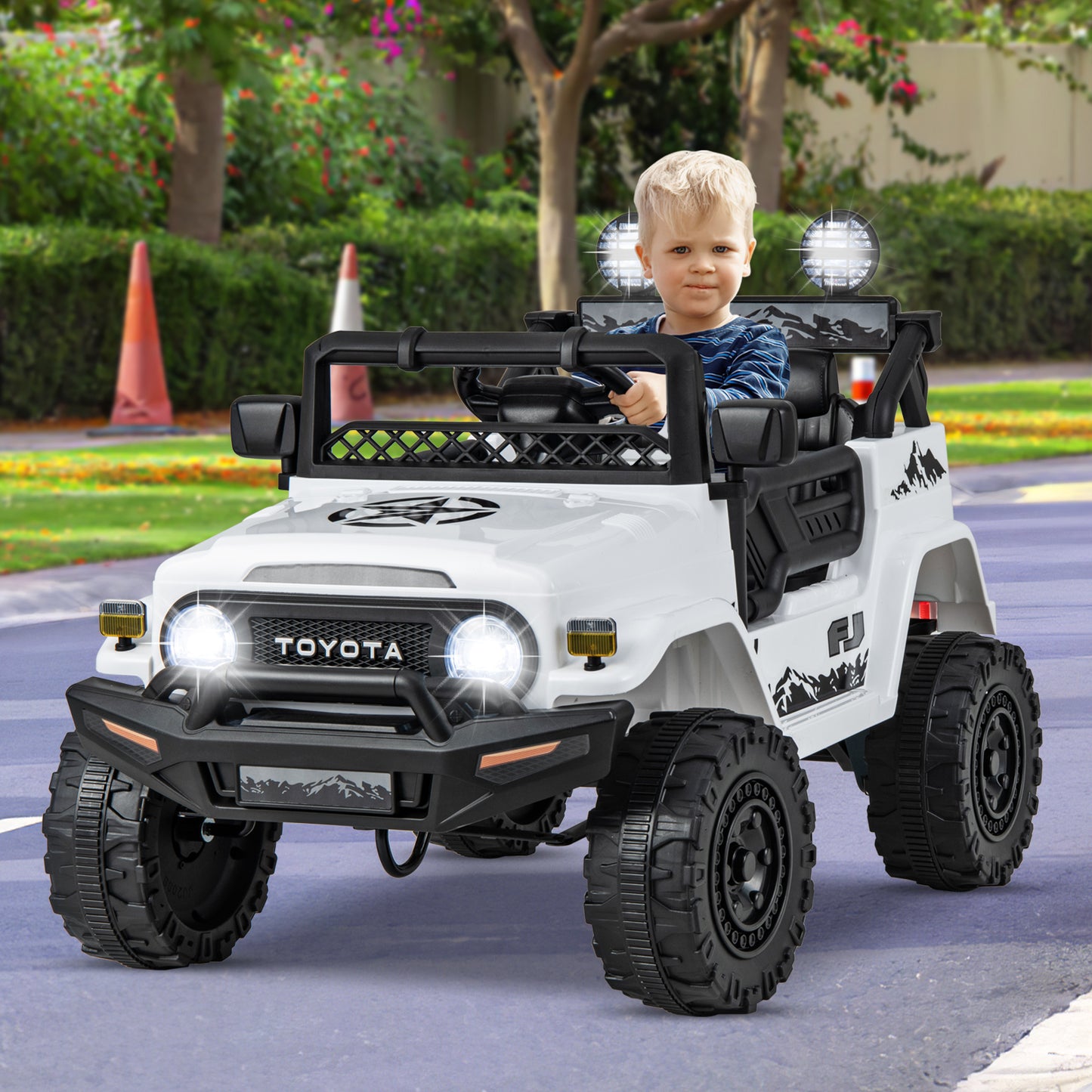 12V 7Ah Licensed Toyota FJ Cruiser Electric Car with Remote Control-Black