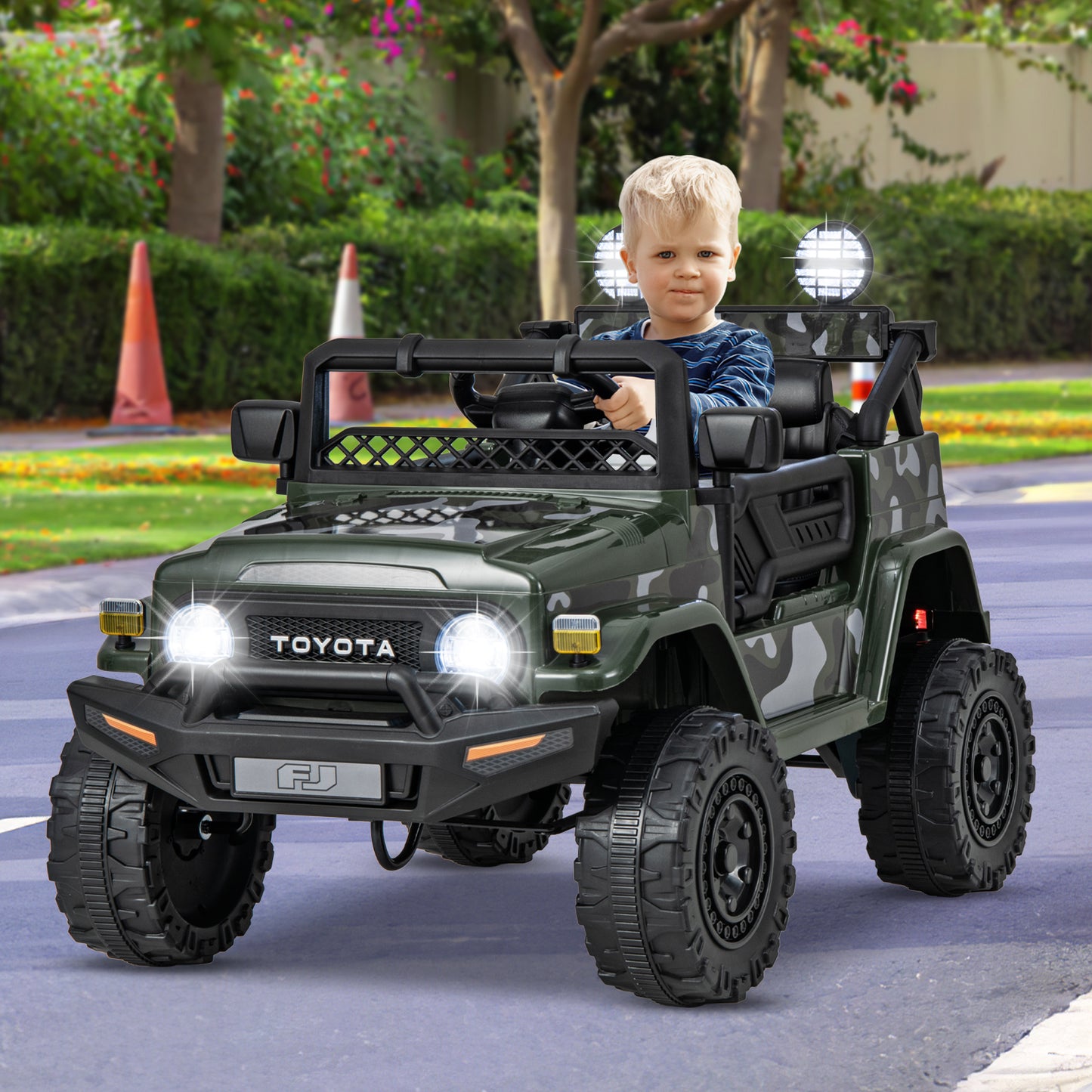 12V 7Ah Licensed Toyota FJ Cruiser Electric Car with Remote Control-Black