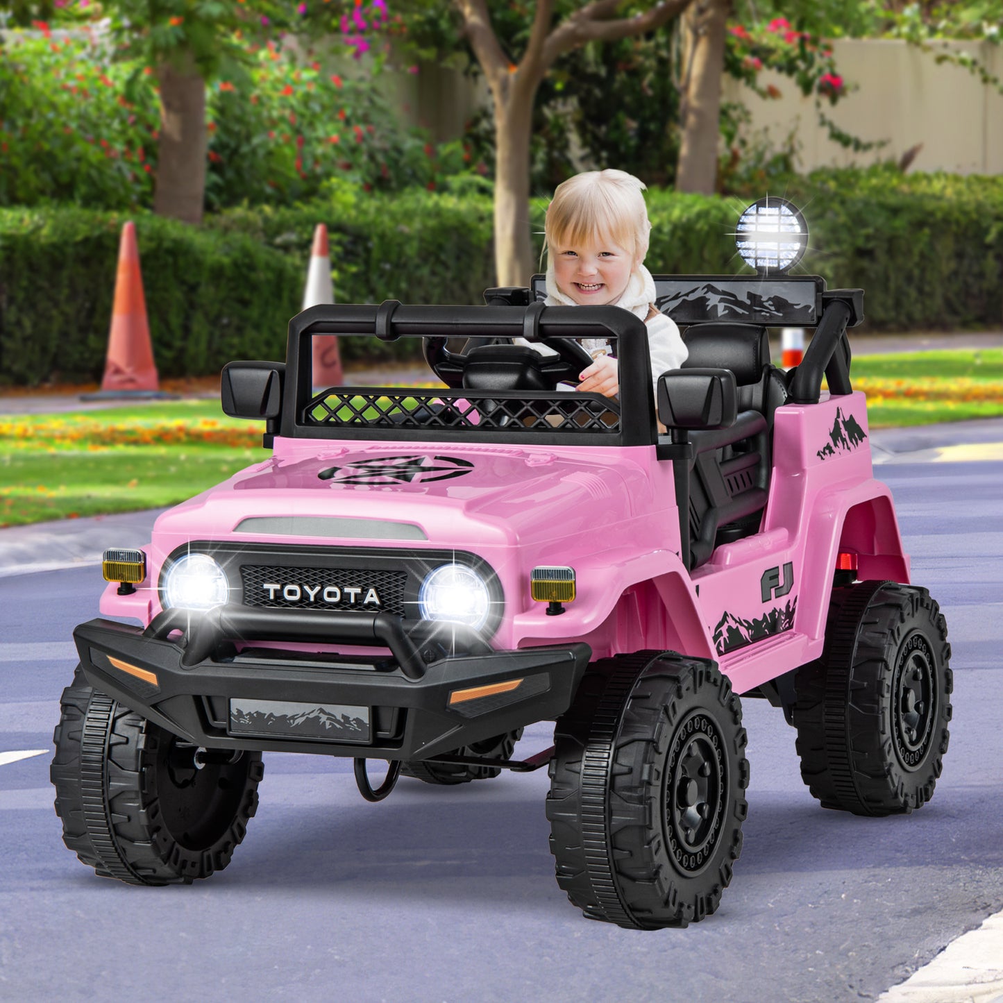 12V 7Ah Licensed Toyota FJ Cruiser Electric Car with Remote Control-Black