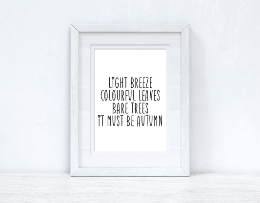 Light Breeze Colourful Leaves Autumn Seasonal Wall Home Decor Print
