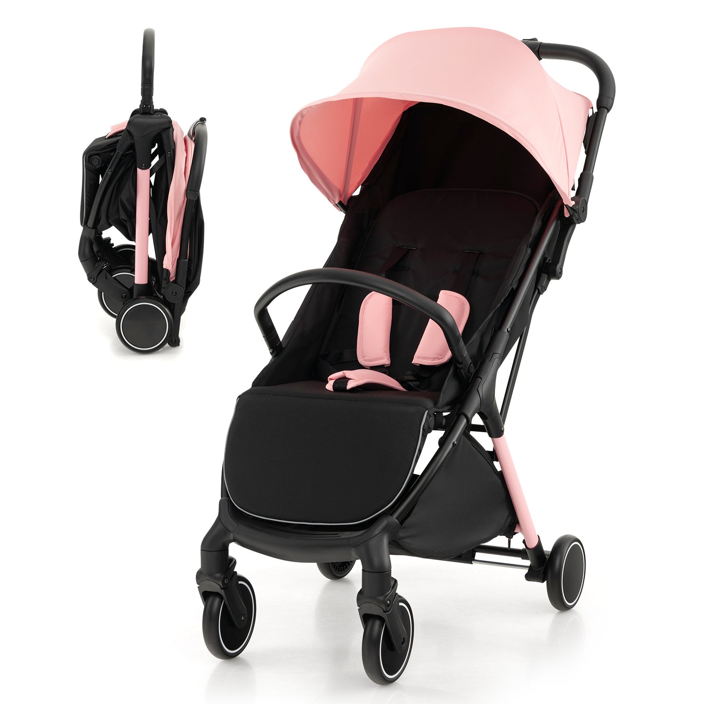 Lightweight Baby Stroller with Detachable Seat Cover-Black