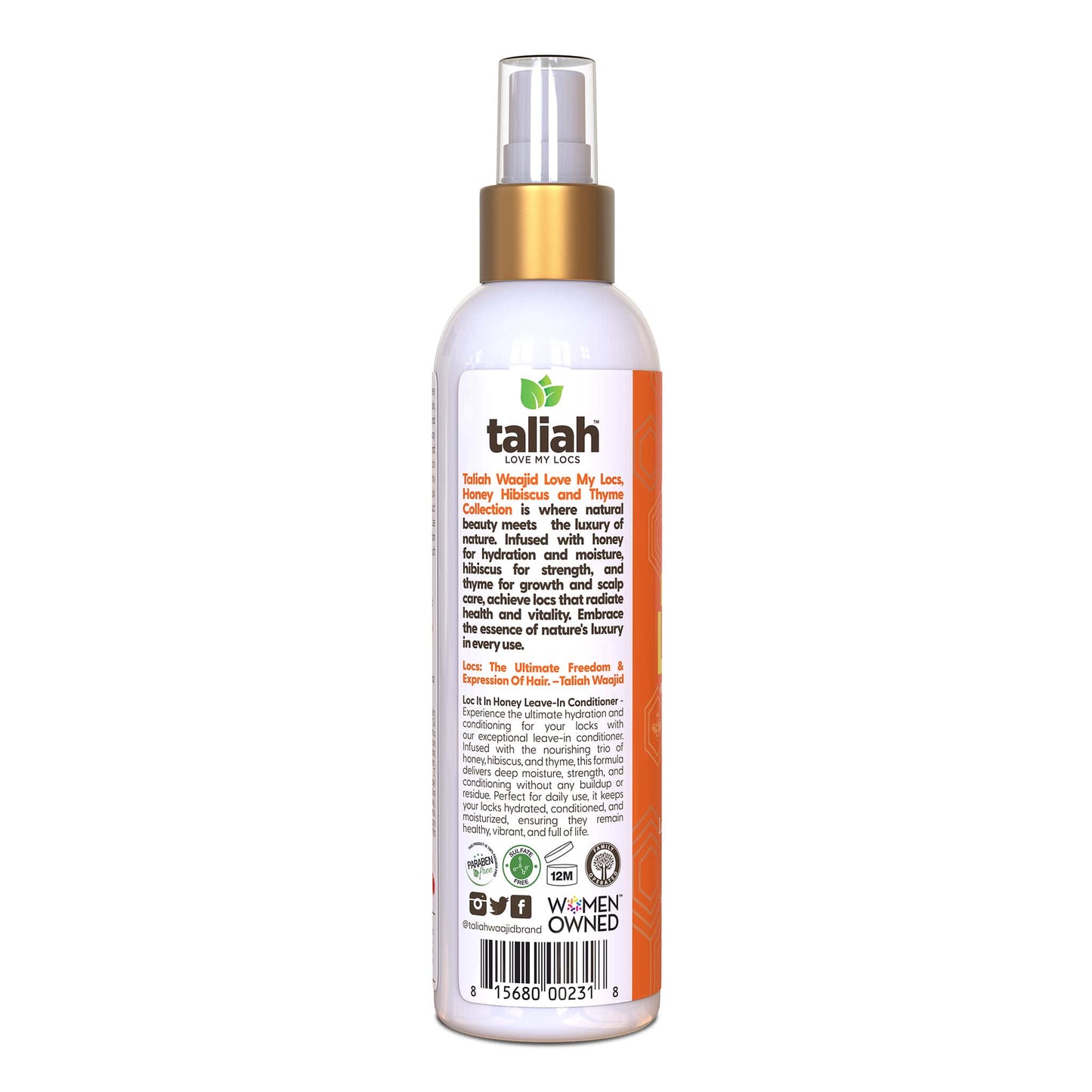 Taliah Waajid Love My Locs Loc It In Honey Leave-In Conditioner Hydrating & Frizz-Control for Locs & Natural Hair 8 oz