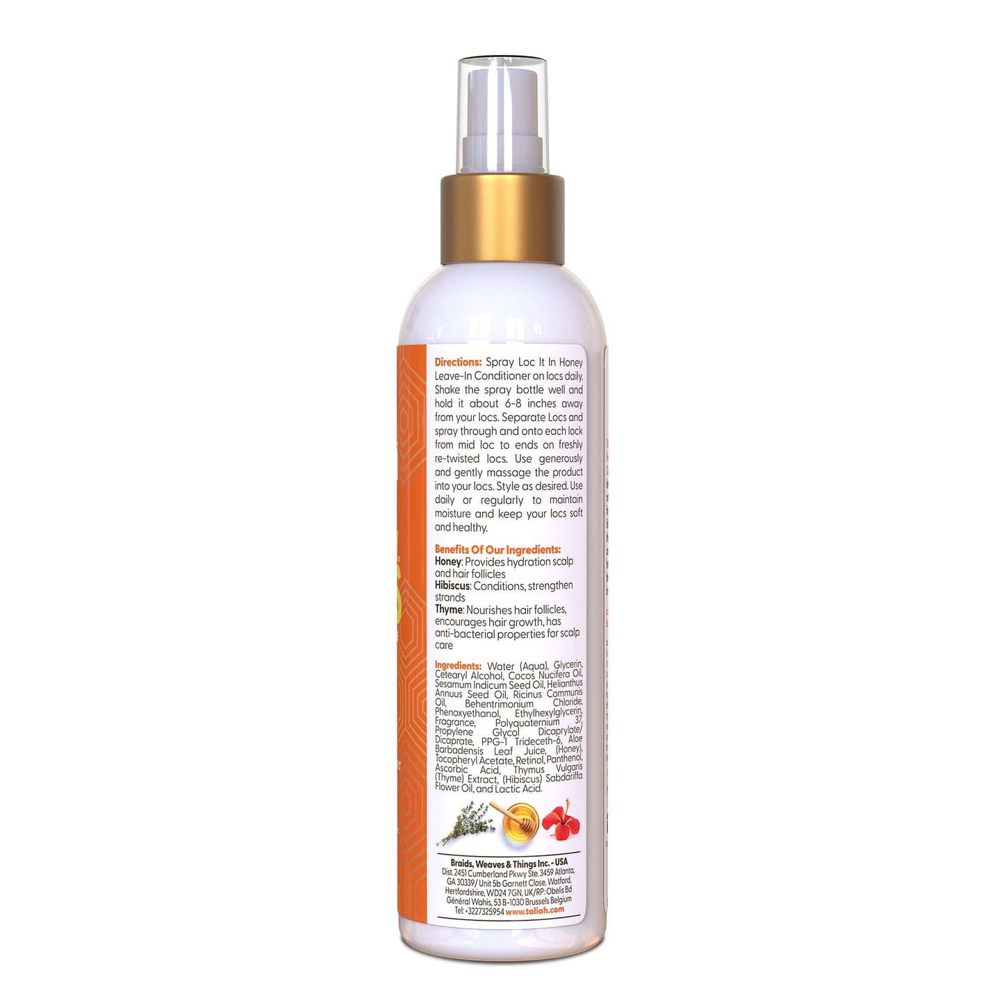 Taliah Waajid Love My Locs Loc It In Honey Leave-In Conditioner Hydrating & Frizz-Control for Locs & Natural Hair 8 oz