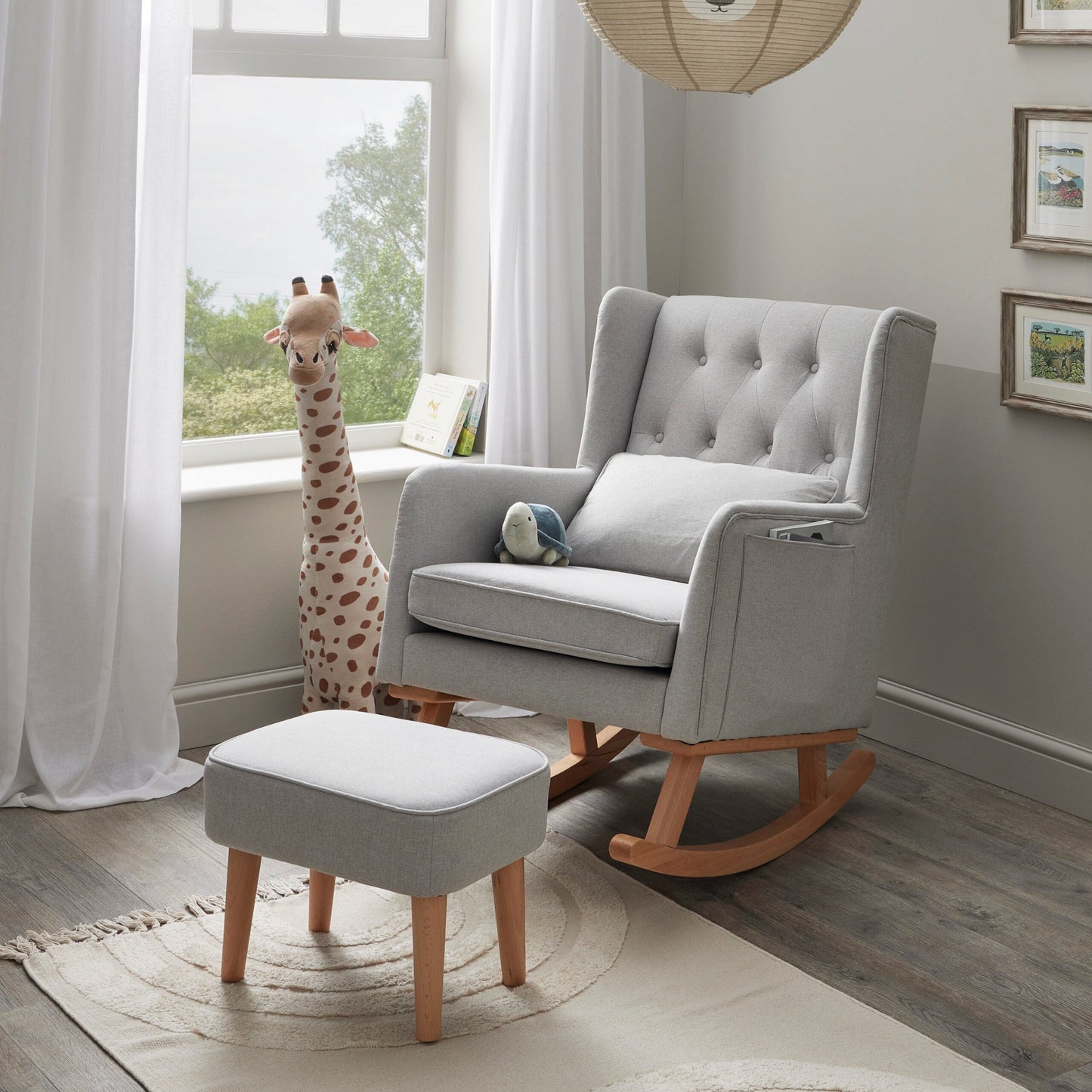 Lux Nursing Chair & Footstool – Converts Rocker to Armchair