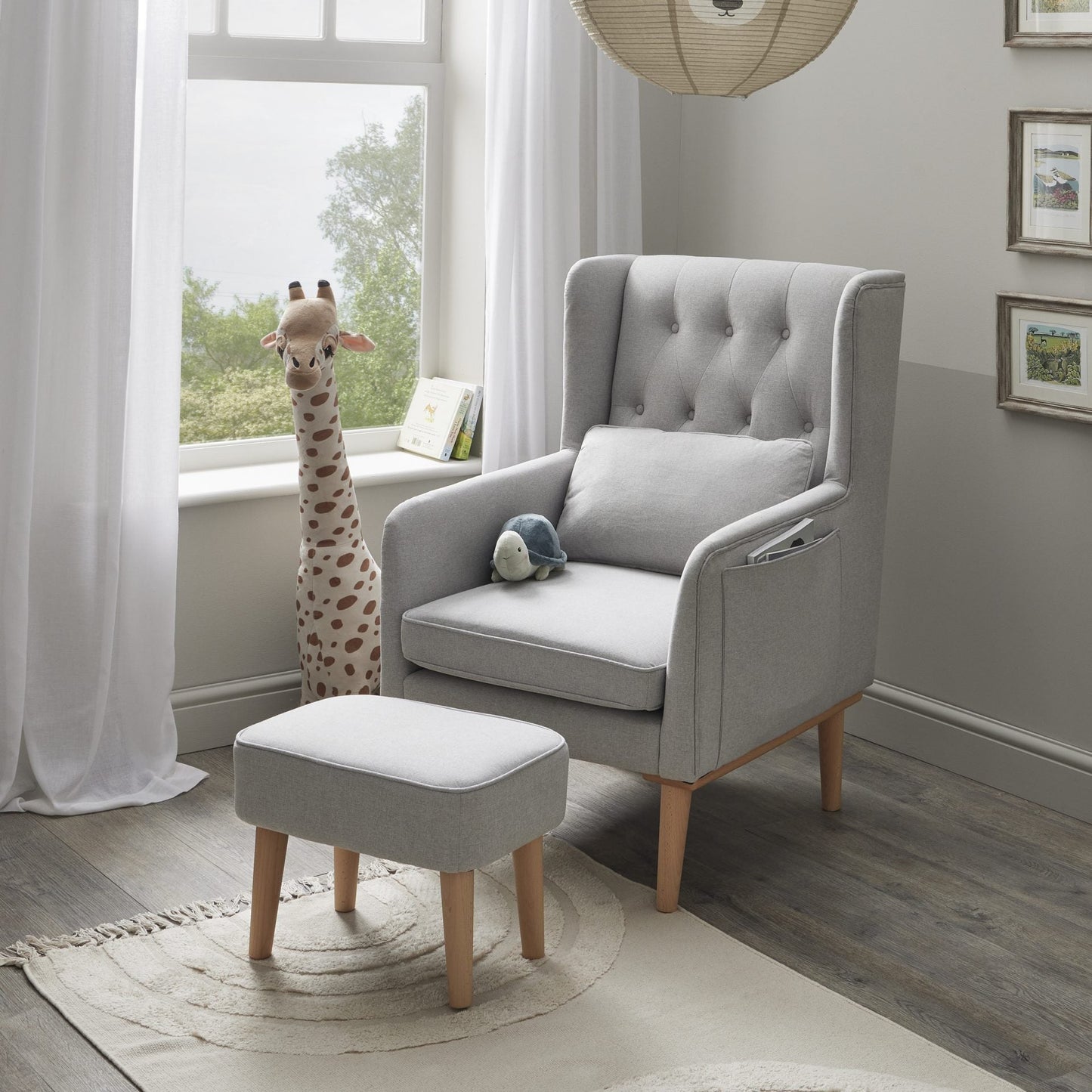 Lux Nursing Chair & Footstool – Converts Rocker to Armchair