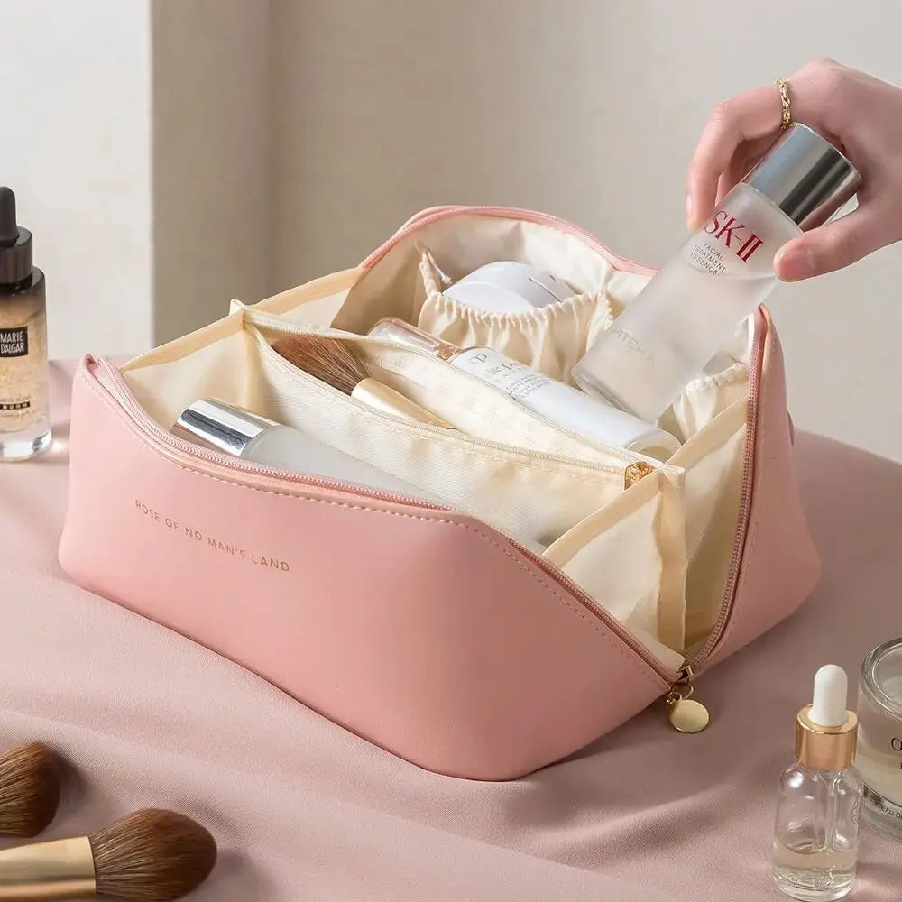 Luxury Makeup Organizer Bag for Women - Travel Toiletry Kit, Cosmetic Storage Case with Zipper