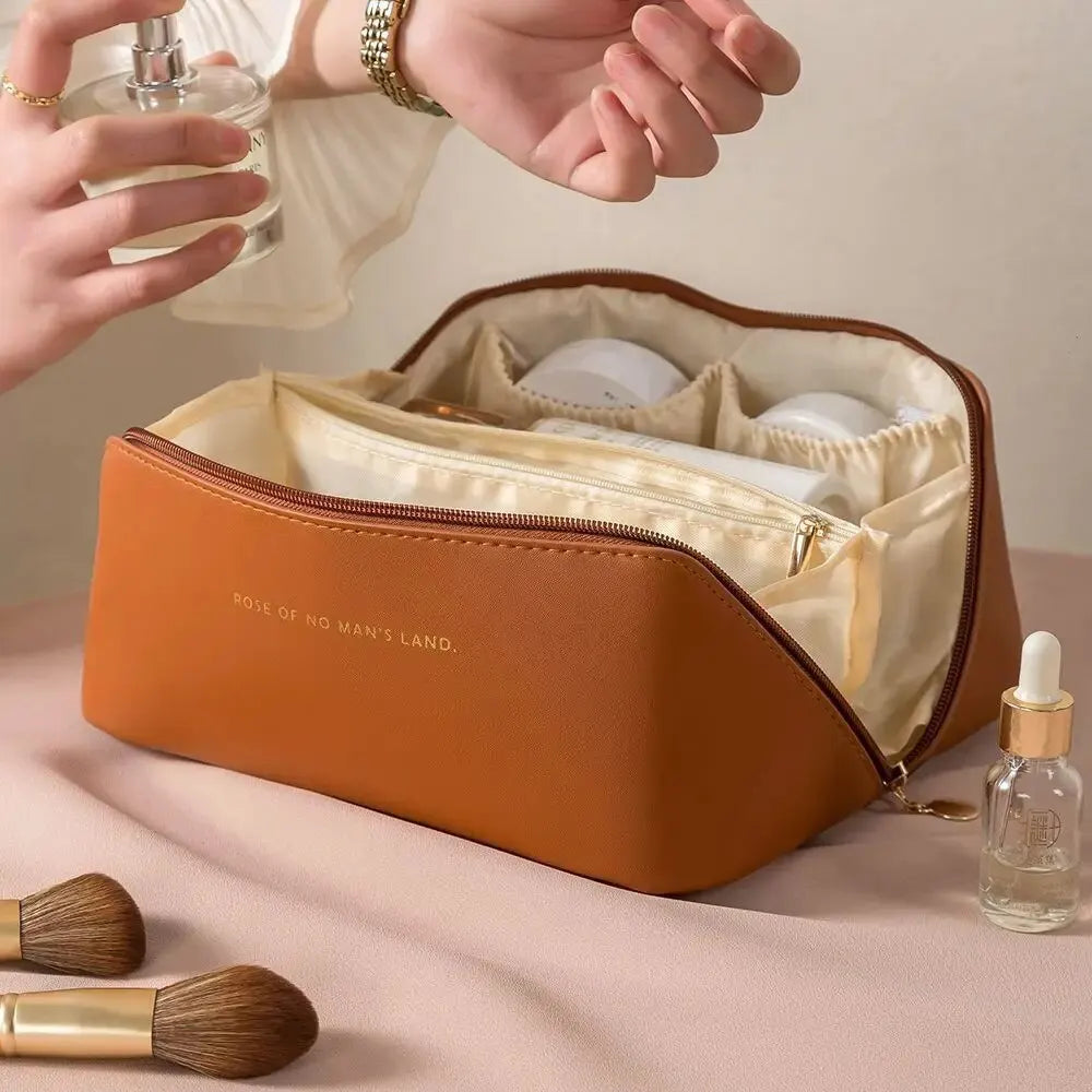 Luxury Makeup Organizer Bag for Women - Travel Toiletry Kit, Cosmetic Storage Case with Zipper