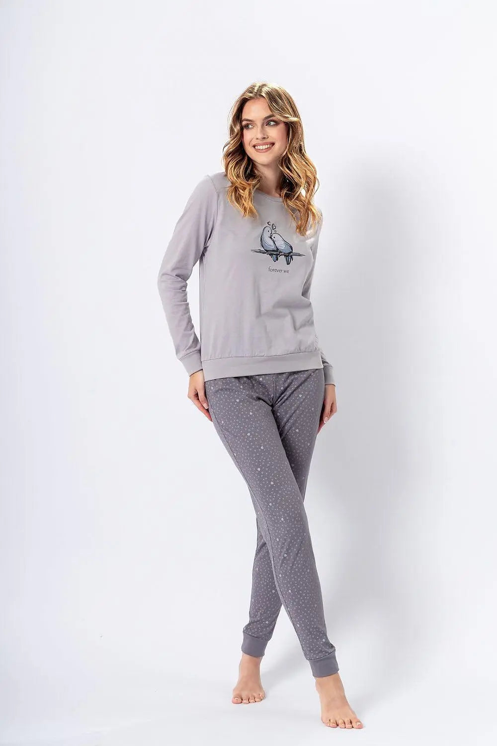 M-Max airy fabric blouse and long pants womens pajama