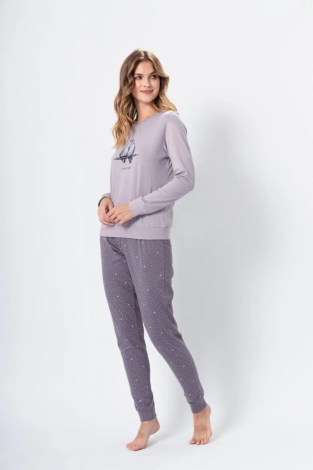 M-Max airy fabric blouse and long pants womens pajama