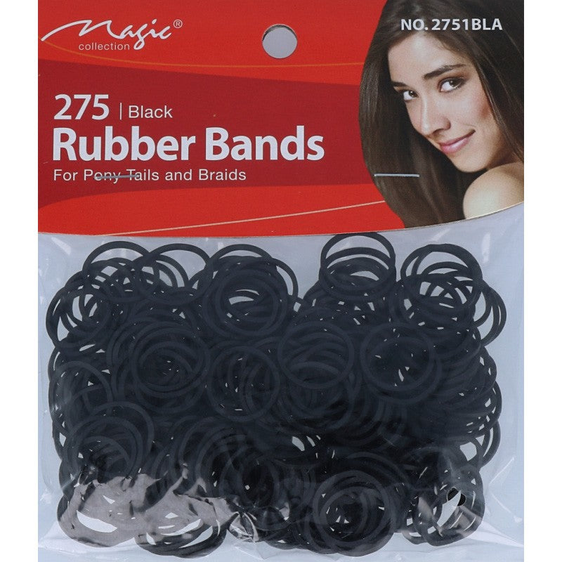 Magic Collection Rubber Bands No.2751BLA Strong, Damage-Free Hold for All Hair Types Multi-Pack