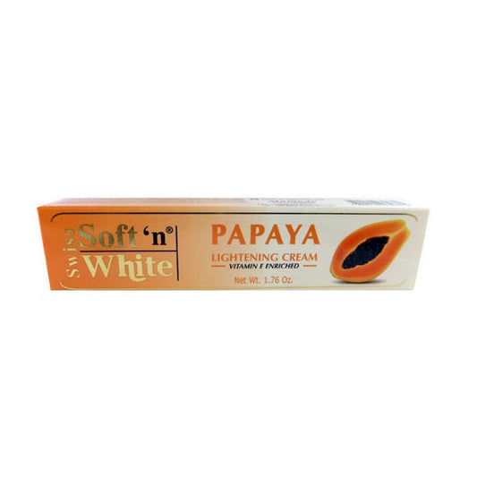 Swiss Soft N White Papaya Lightening Cream for Skin Brightening & Even Tone for All Skin Types 50g/1.76 oz
