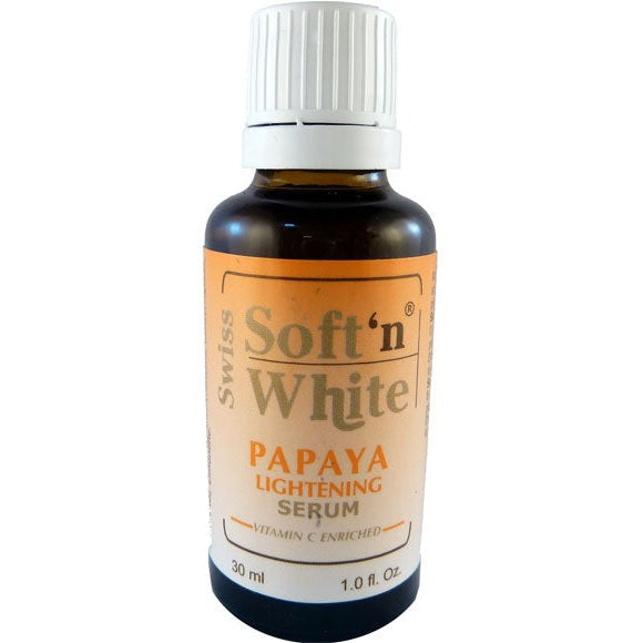Swiss Soft N White Papaya Lightening Serum Skin Brightening & Dark Spot Corrector for Uneven Skin Tone 30ml/1.01 fl oz