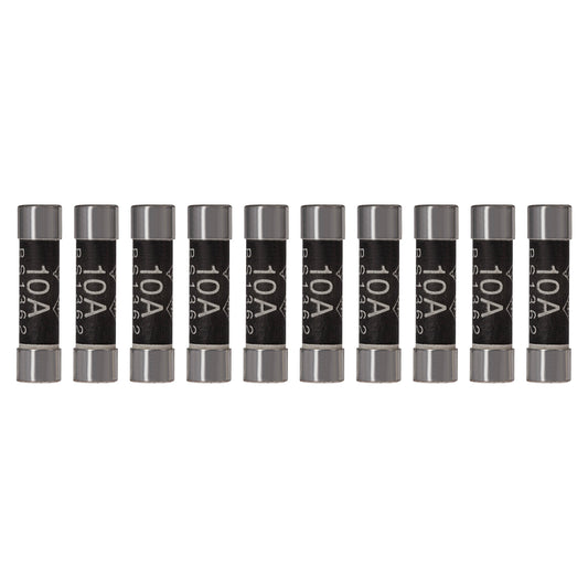 Maplin 10 Amp Domestic Fuse BS1362 6.3mm x 25.4mm - Pack of 10