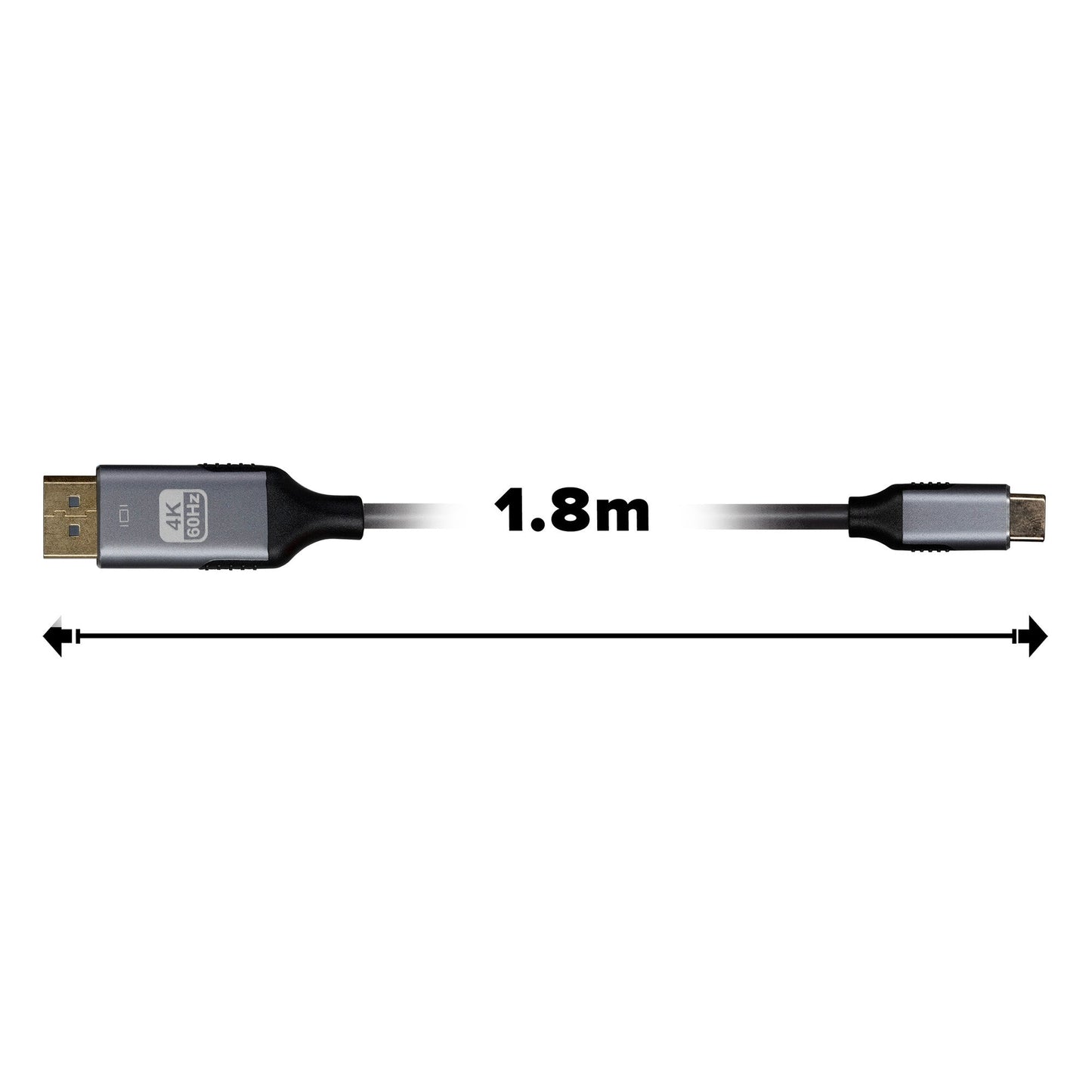 Maplin USB-C to DisplayPort Cable 4K@60Hz Ultra HD - 1.8m