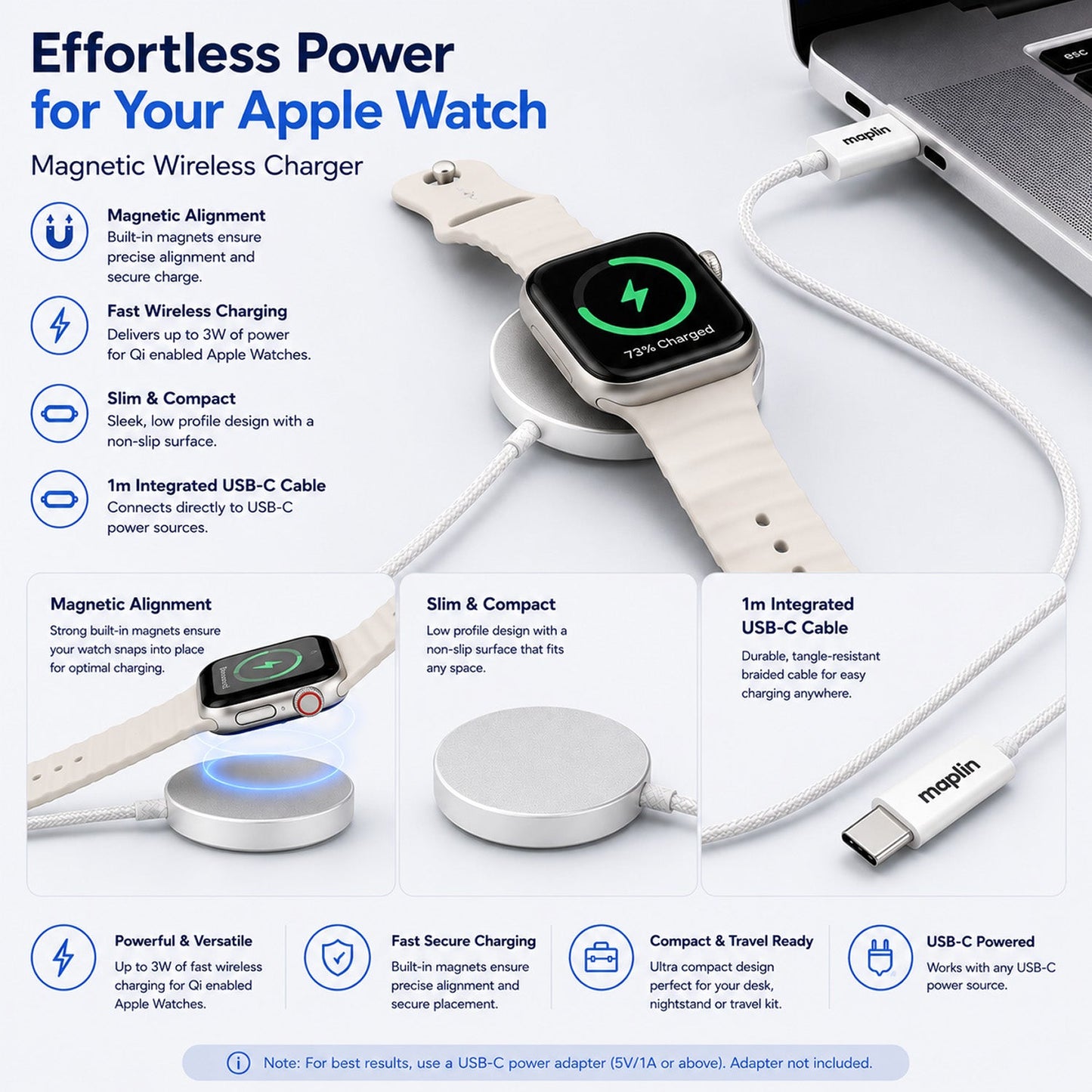Maplin Magnetic Wireless Charger for Smart Watch
