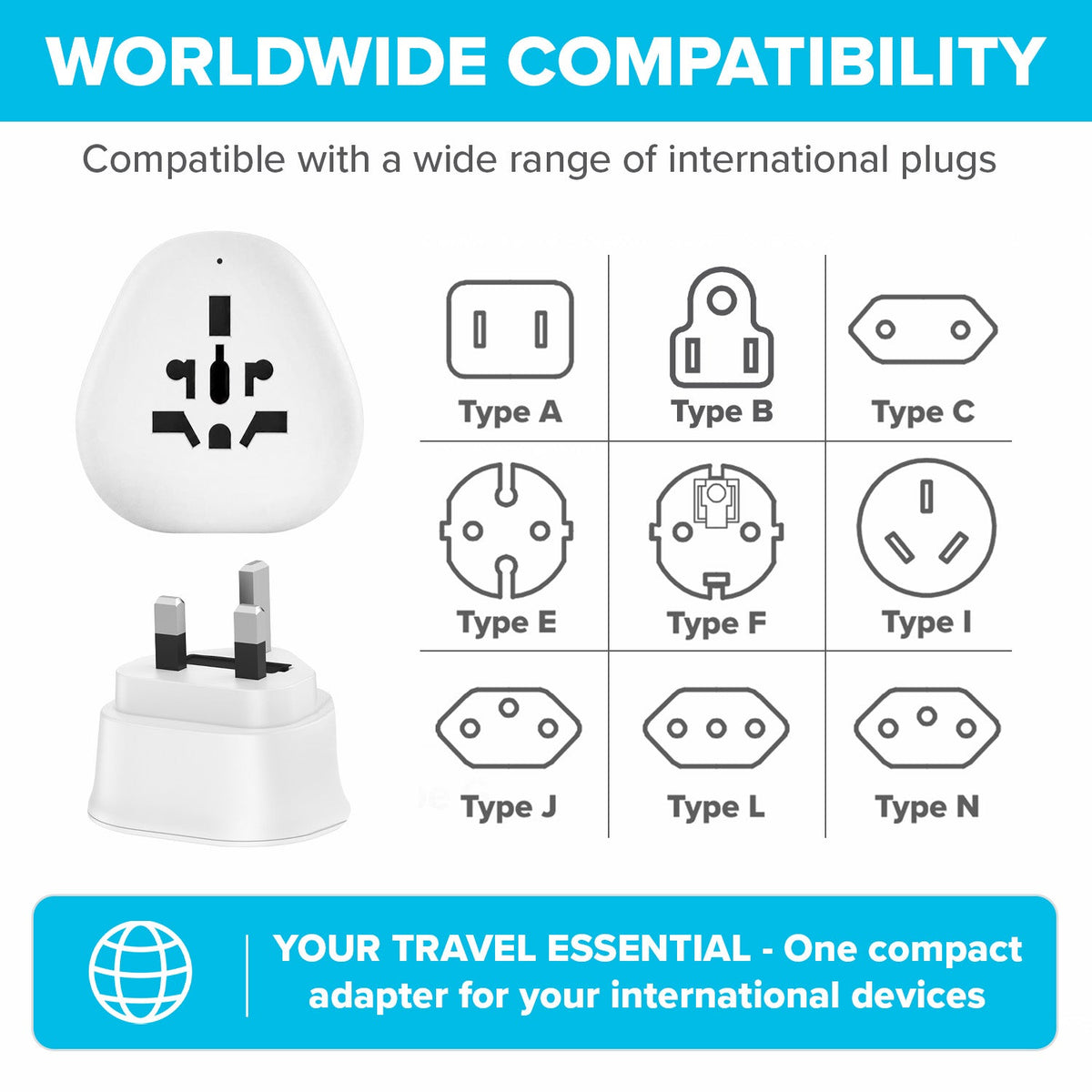 Maplin UK Plug to Worldwide Socket Travel Adapter Plug