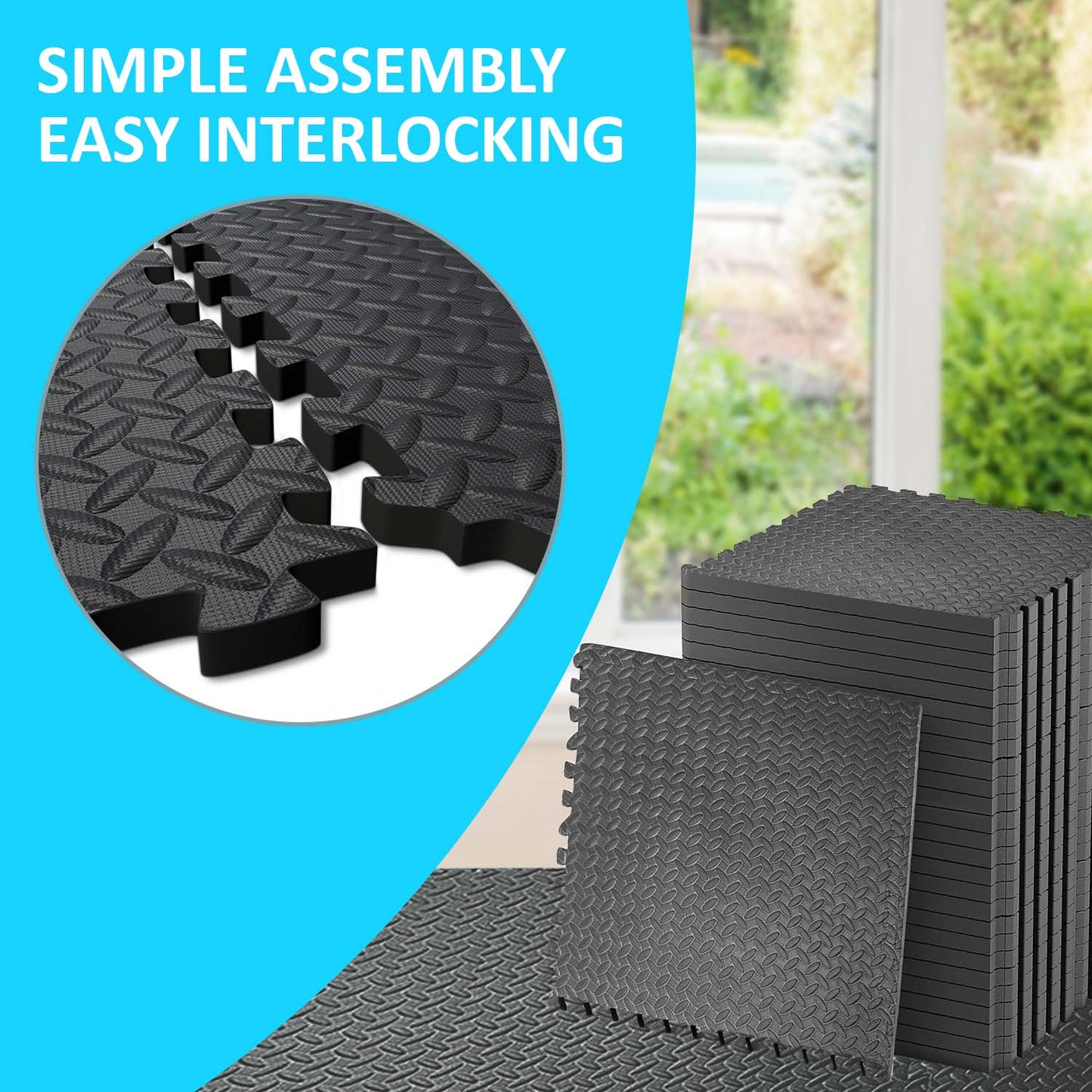 Interlocking Mat Yoga Exercise Gym Fitness