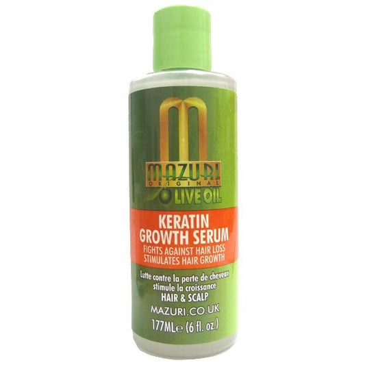 Mazuri Olive Oil Keratin Growth Serum for Stronger Hair & Healthy Scalp 177 ml/5.99 oz