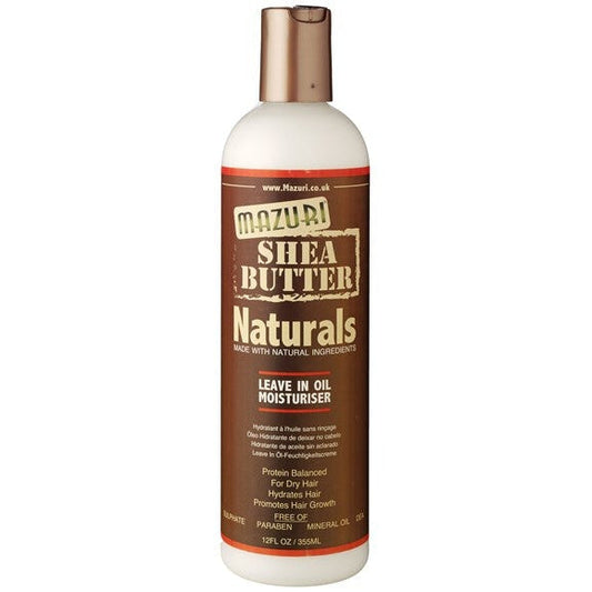 Mazuri Shea Butter Naturals Leave In Oil Moisturizer for Deep Hydration & Softness on Natural, Afro & Curly Hair 355 ml/12 oz