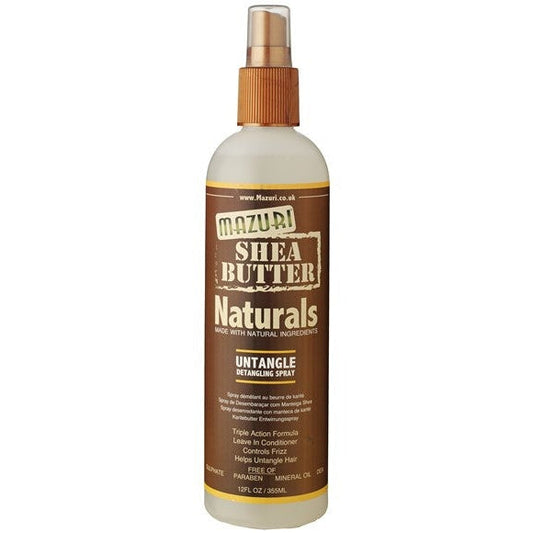 Mazuri Shea Butter Naturals Untangle Detangling Spray: Effortless Detangling & Deep Moisture for Curly, Coily & Textured Hair 355ml/12 oz