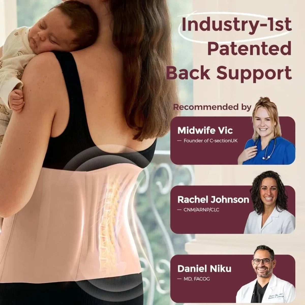 Momcozy Ergowrap Postpartum Belly Band Standard L - Oyster Pink