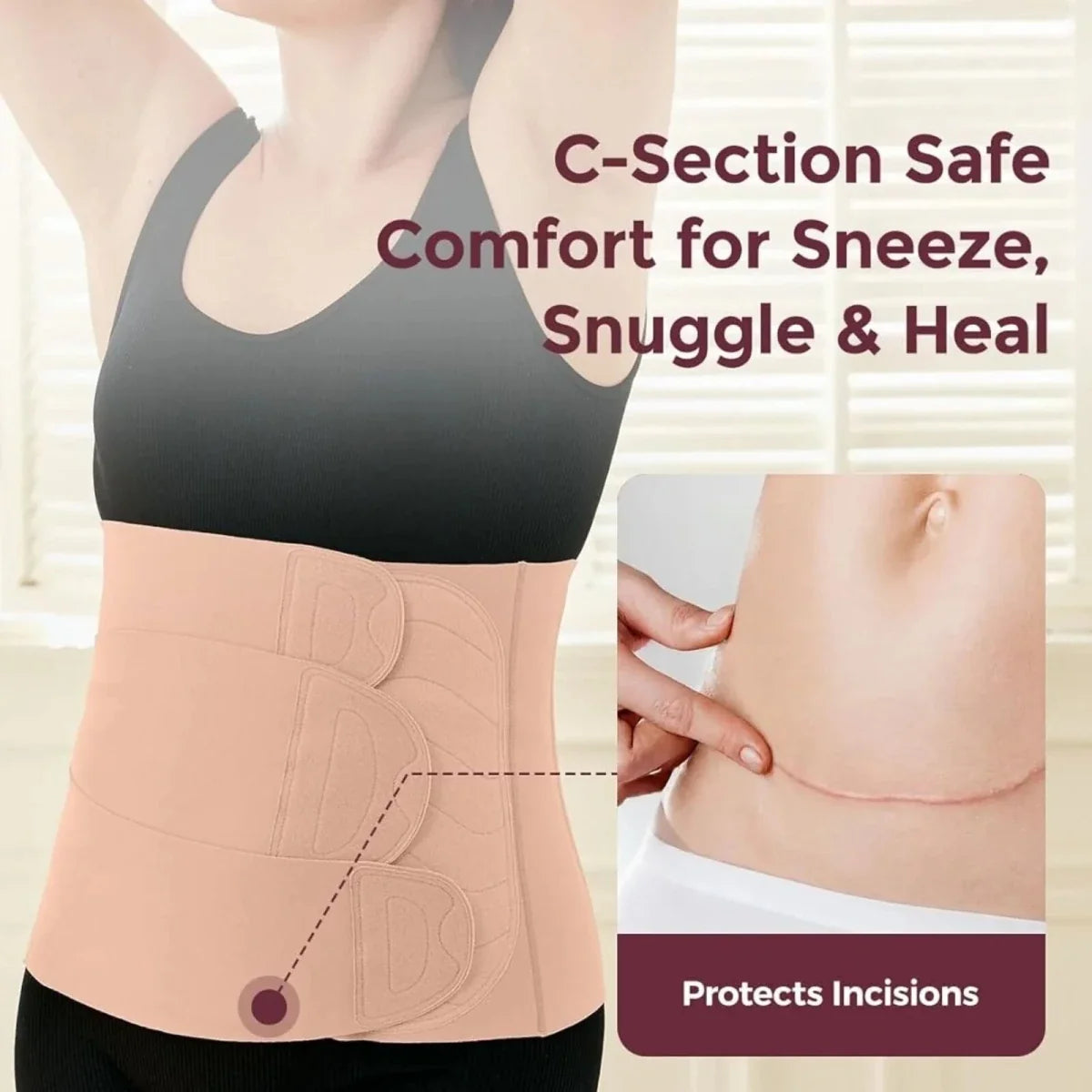 Momcozy Ergowrap Postpartum Belly Band Standard XL - Oyster Pink