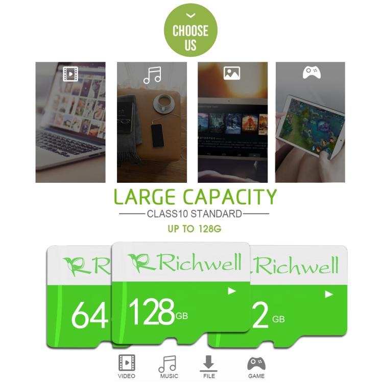 Richwell 8GB High Speed Class 10 Micro SD(TF) Memory Card, 8GB