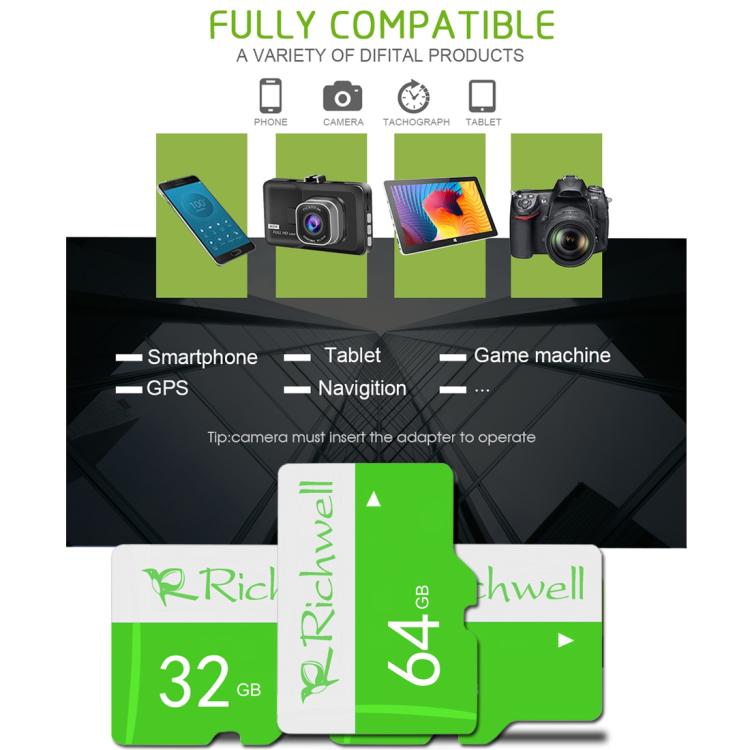 Richwell 8GB High Speed Class 10 Micro SD(TF) Memory Card, 8GB