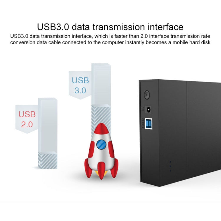 Blueendless 2.5 / 3.5 inch SSD USB 3.0 PC Computer External Solid State Mobile Hard Disk Box Hard Disk Drive (US Plug)