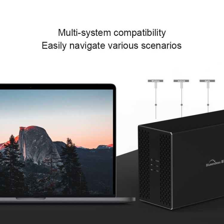 Blueendless USB-B Interface 3.5 inch 2 Bay RAID Combination Array HDD External Enclosure (UK Plug)