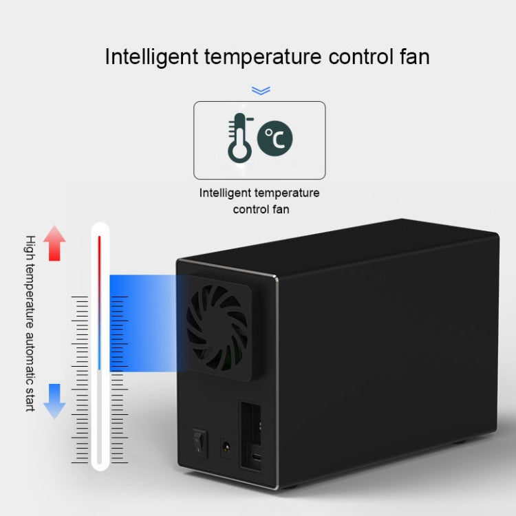 Blueendless USB-B Interface 3.5 inch 2 Bay RAID Combination Array HDD External Enclosure (UK Plug)