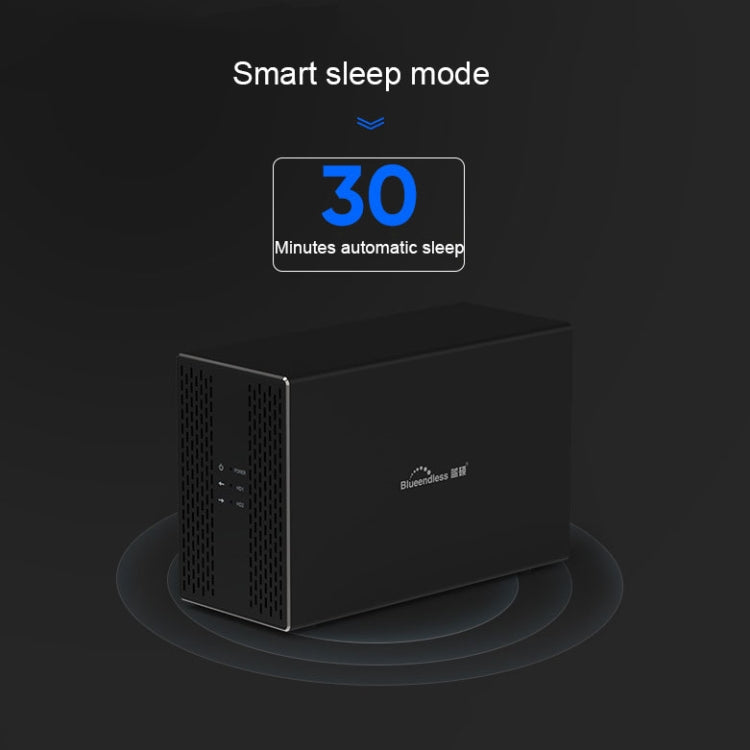 Blueendless USB-B Interface 3.5 inch 2 Bay RAID Combination Array HDD External Enclosure (UK Plug)