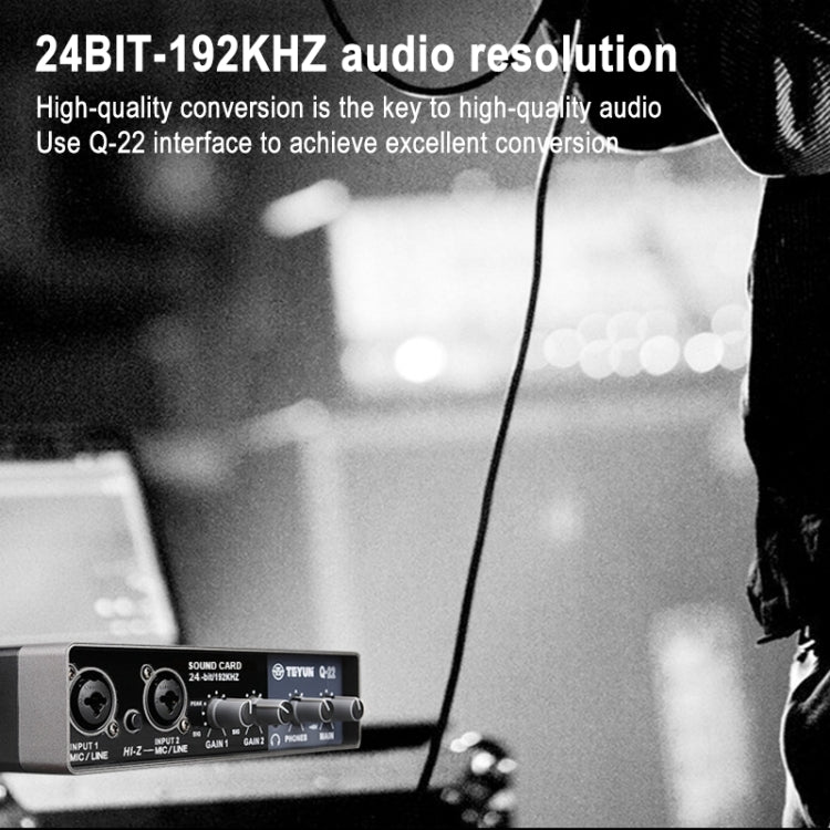 TEYUN Q-22 USB Computer Free Srive Microphone External Sound Card, Q-22