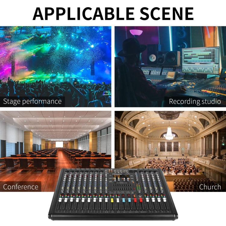 XTUGA B1404FX 14 Channels Bluetooth Audio Mixer Digital DJ Controller Sound Mixing Console (US Plug)