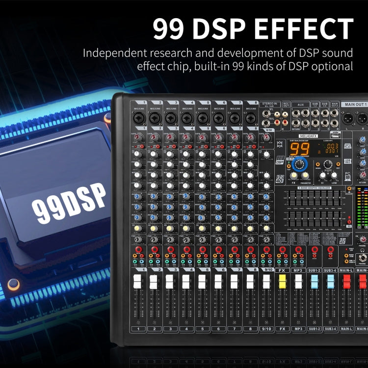 XTUGA B1404FX 14 Channels Bluetooth Audio Mixer Digital DJ Controller Sound Mixing Console (US Plug)