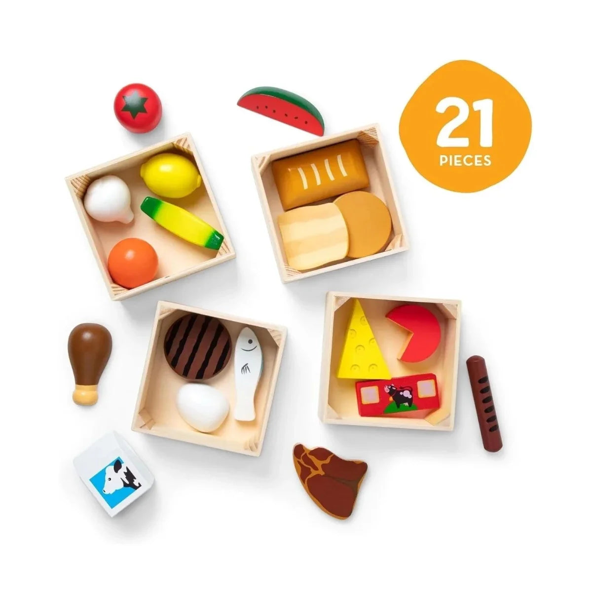 Melissa & Doug Wooden Food Set 21 pcs