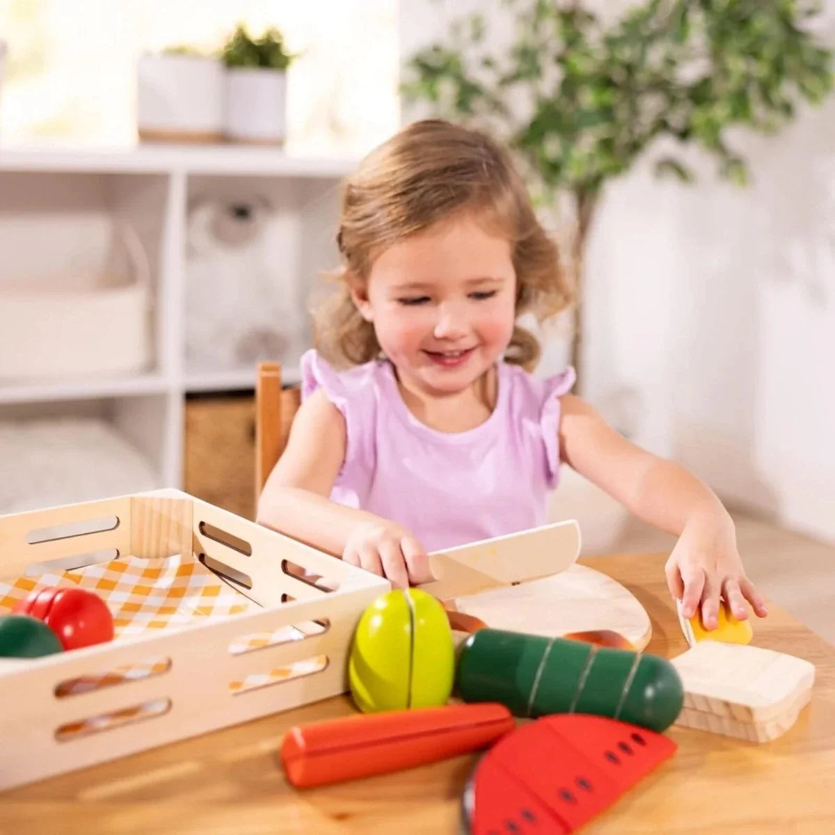 Melissa & Doug Wooden Cutting Food Play Set