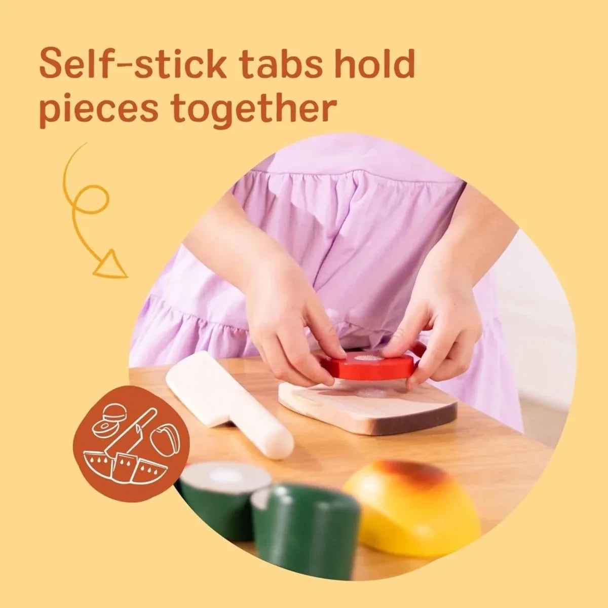 Melissa & Doug Wooden Cutting Food Play Set