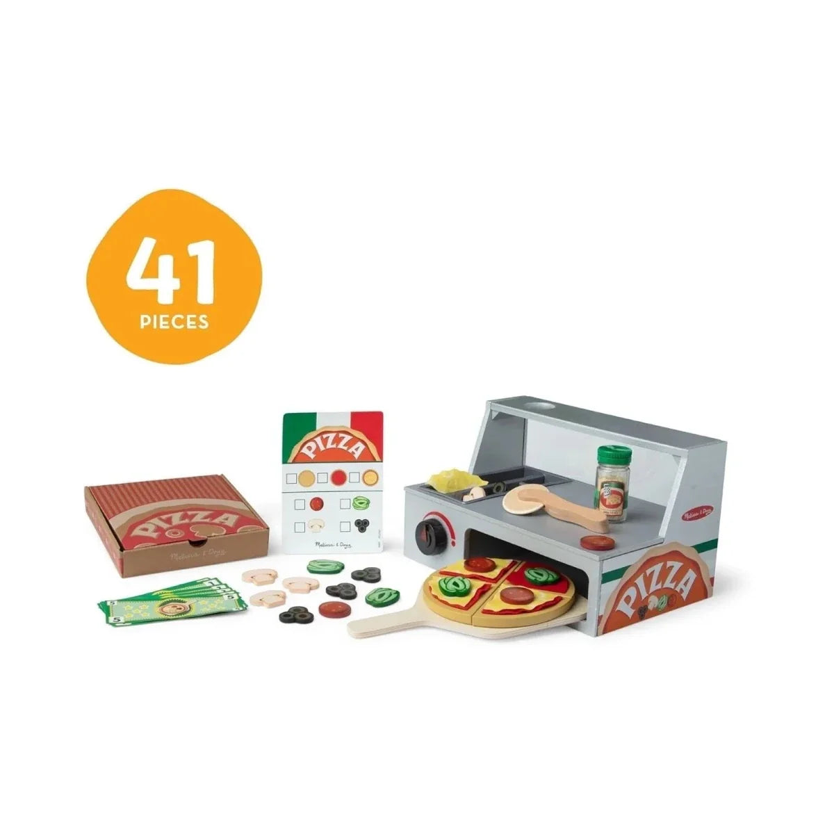 Melissa & Doug Wooden Pizza Counter Play Set