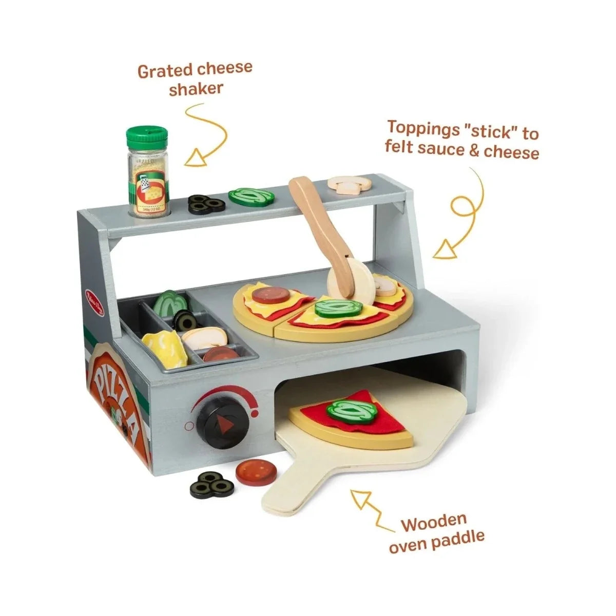 Melissa & Doug Wooden Pizza Counter Play Set