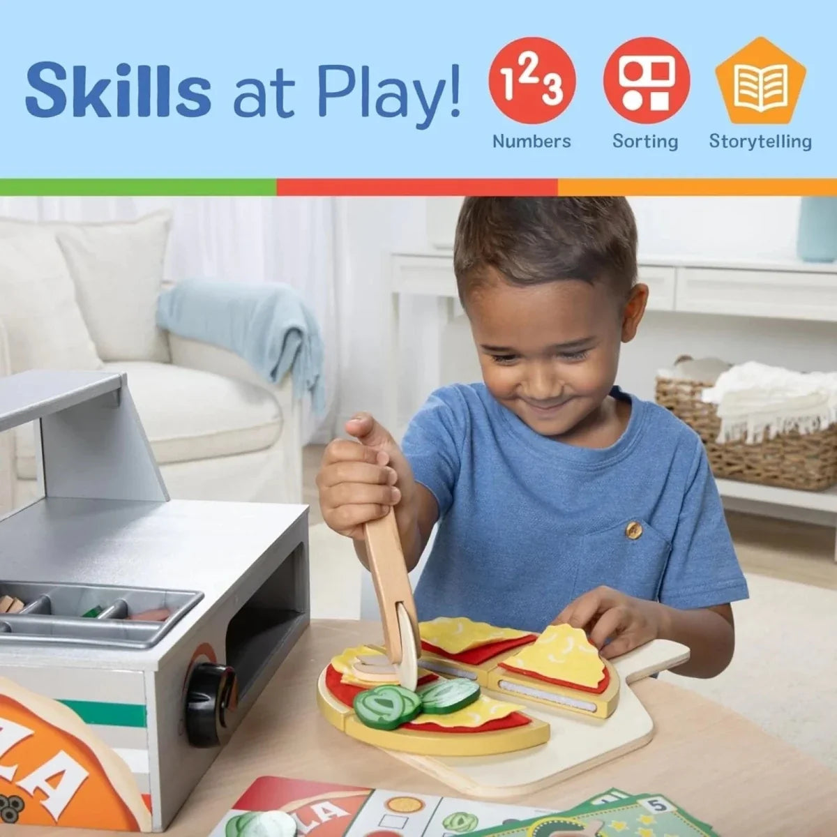 Melissa & Doug Wooden Pizza Counter Play Set