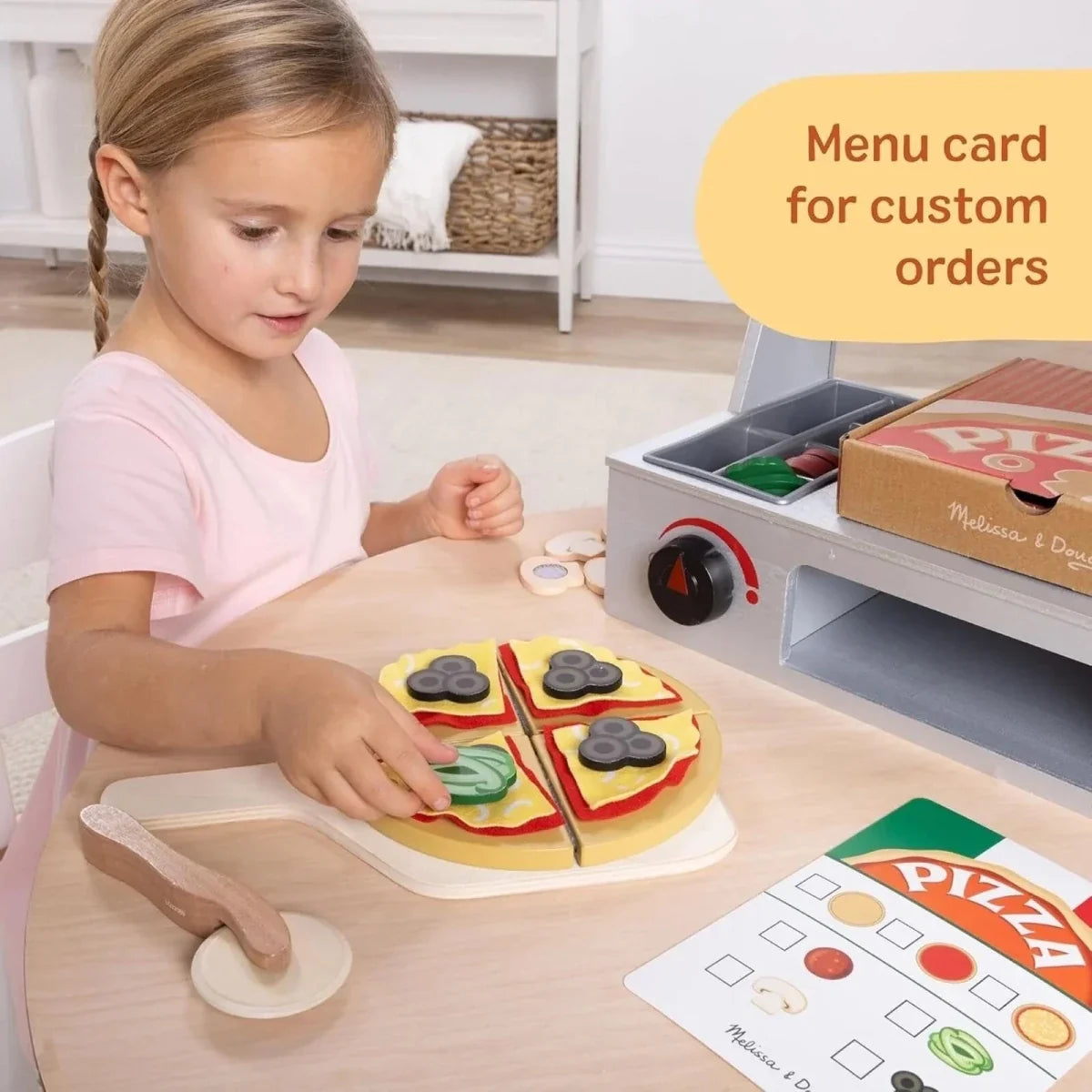 Melissa & Doug Wooden Pizza Counter Play Set