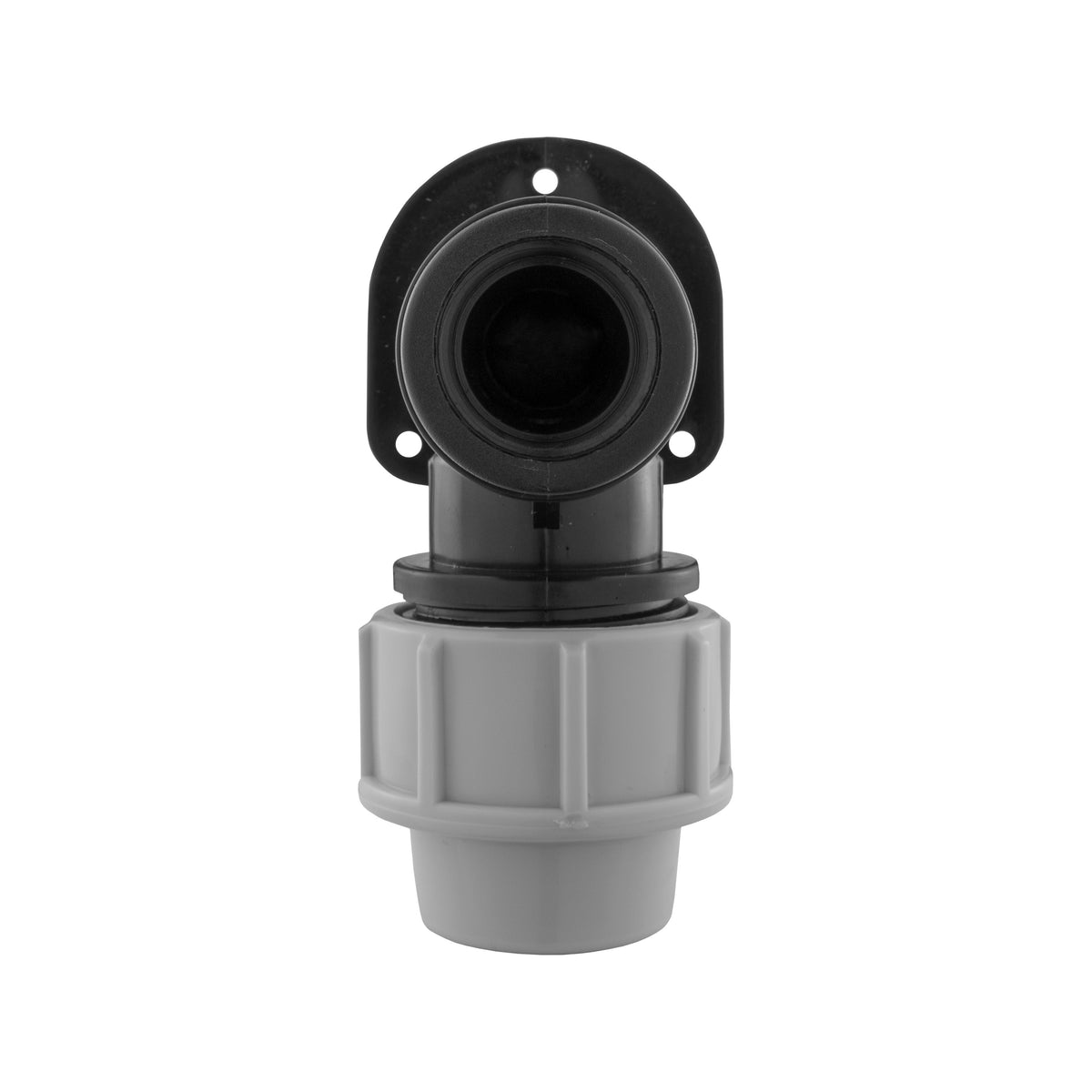 Wall Flange Kit 32mm MDPE + 32mm MDPE Valve + 19mm Brass Barb