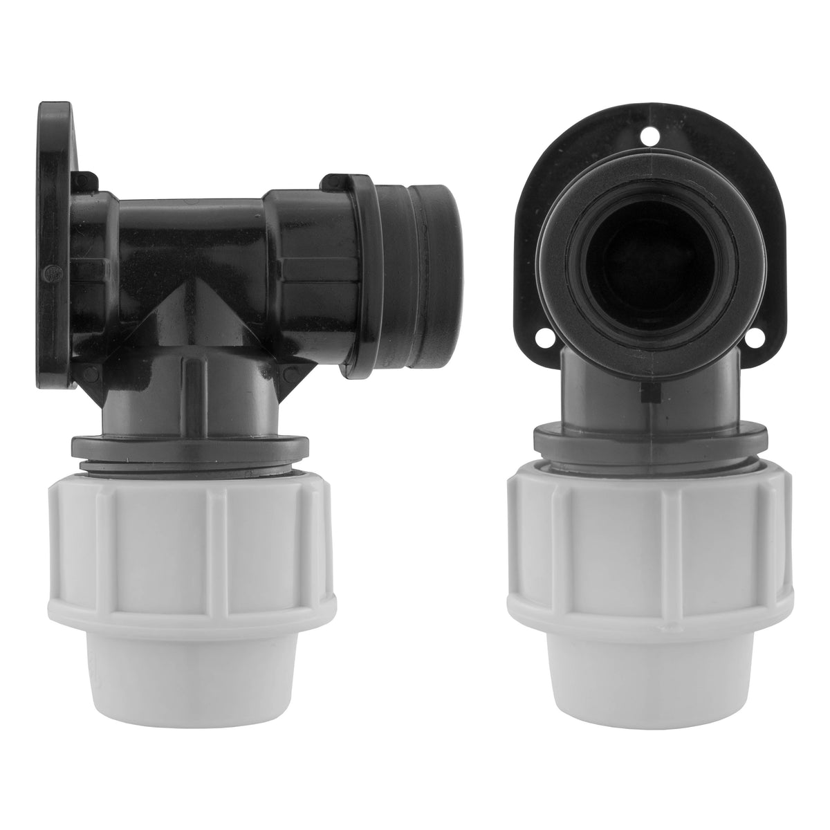 Wall Flange Kit 32mm MDPE + 32mm MDPE Valve + 19mm Barbed Geka Set