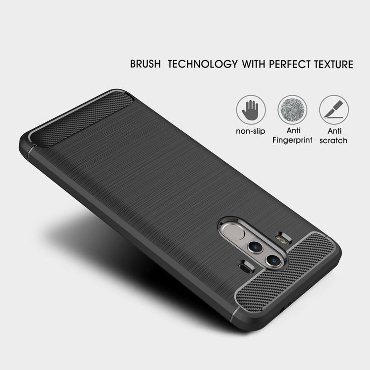 For Huawei  Mate 10 Pro Brushed Texture Carbon Fiber Shockproof TPU Rugged Armor Protective Case , For Huawei Mate 10 Pro, For Mate 10 Pro