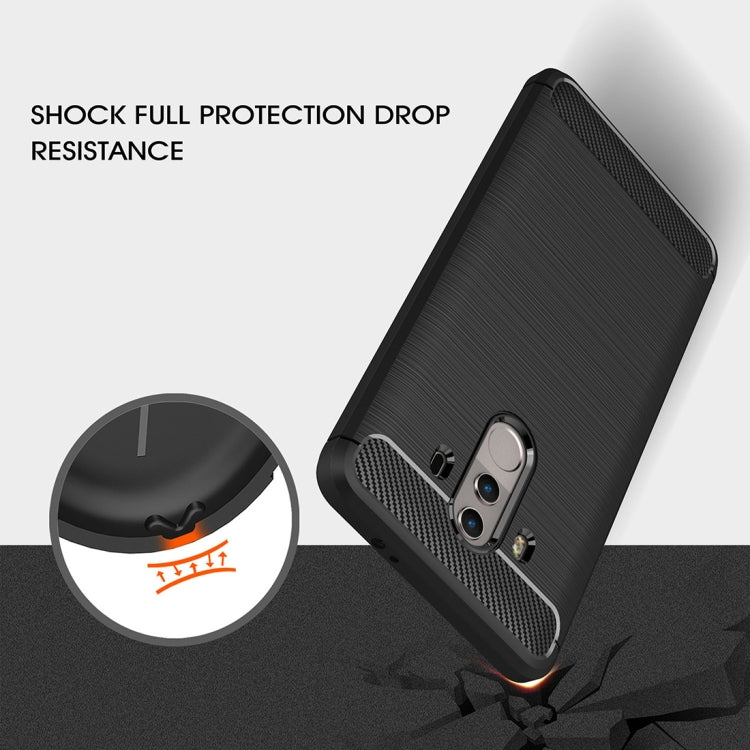 For Huawei  Mate 10 Pro Brushed Texture Carbon Fiber Shockproof TPU Rugged Armor Protective Case , For Huawei Mate 10 Pro, For Mate 10 Pro