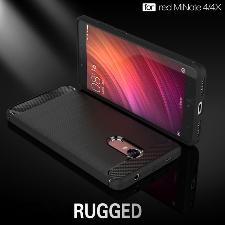 For Xiaomi  Redmi Note 4X Brushed Carbon Fiber Texture Shockproof TPU Protective Case , For Redmi Note 4X