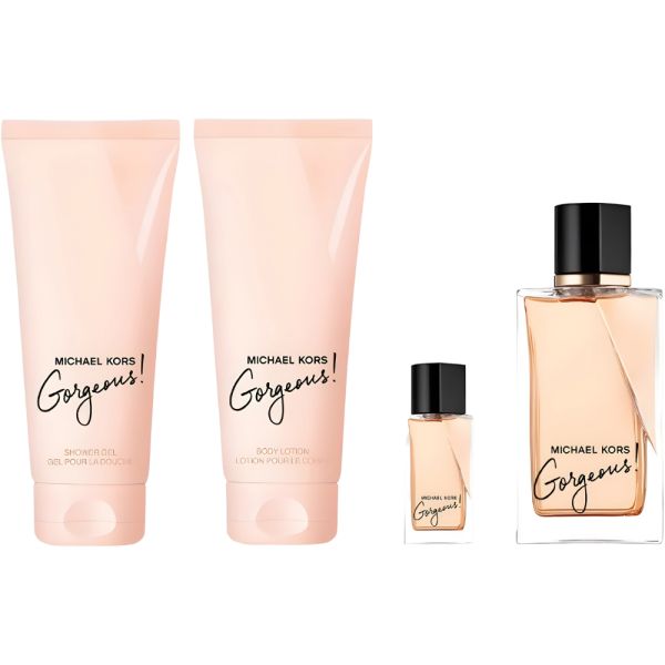 Michael Kors Gorgeous! Gift Set 100ml EDP + 100ml Body Lotion + 100ml Shower Gel + 10ml EDP Women's Fragrance