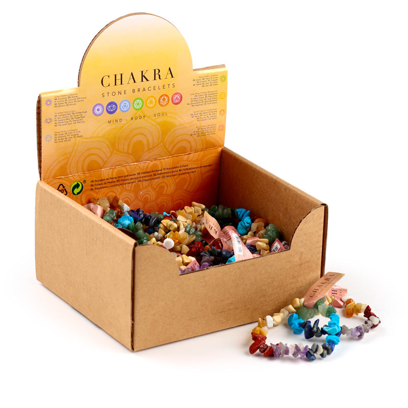 Chakra Gemstone Chip Beads Beaded Bracelet